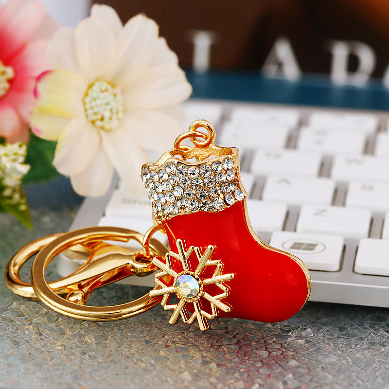 Wholesale Christmas Elk Cartoon Metal Keychain